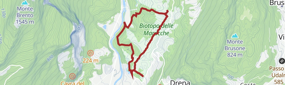 Route map: Marocche Nature Reserve